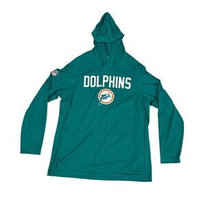Nike NFL Miami Dolphins Dri-FIT Team-Issued Hoodie Teal XL